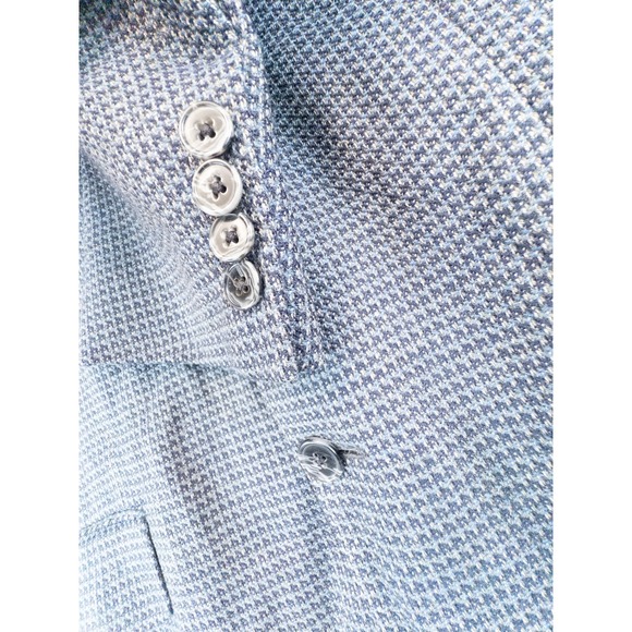 JOSEPH ABBOUD Men's Blue Blazer Jacket Two Tone Woven Houndstooth Wool 40R - Picture 3 of 8